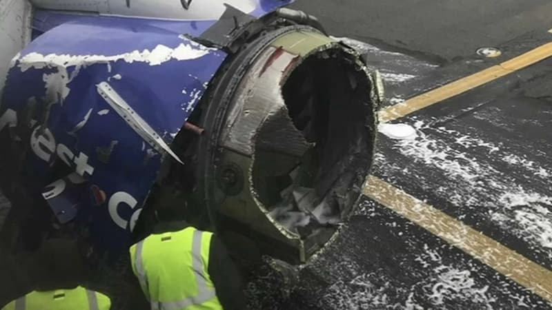 L'explosion du moteur avait provoqué la casse du hublot.