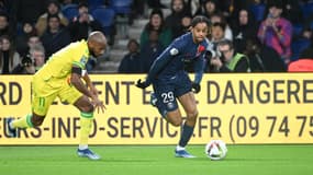 Bradley Barcola lors de PSG-Nantes, 9 décembre 2023