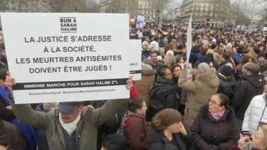 Une manifestation à Paris pour réclamer "justice" pour Sarah Halimi, le 5 janvier 2020.