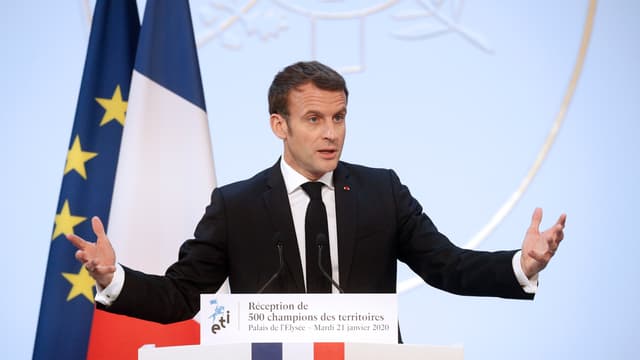 Emmanuel Macron à l'Elysée, le 21 janvier 2020