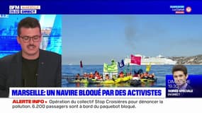 Marseille: le "Wonder of the Seas" bloqué par des militants anti-croisières