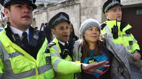 Greta Thunberg arrêtée à Londres, le 17 octobre 2023.