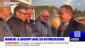 Manche: le ministre Olivier Dussopt en visite auprès des ostréiculteurs