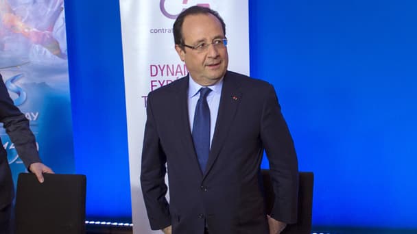 François Hollande, ce jeudi à Aubervilliers (Seine-St-Denis).