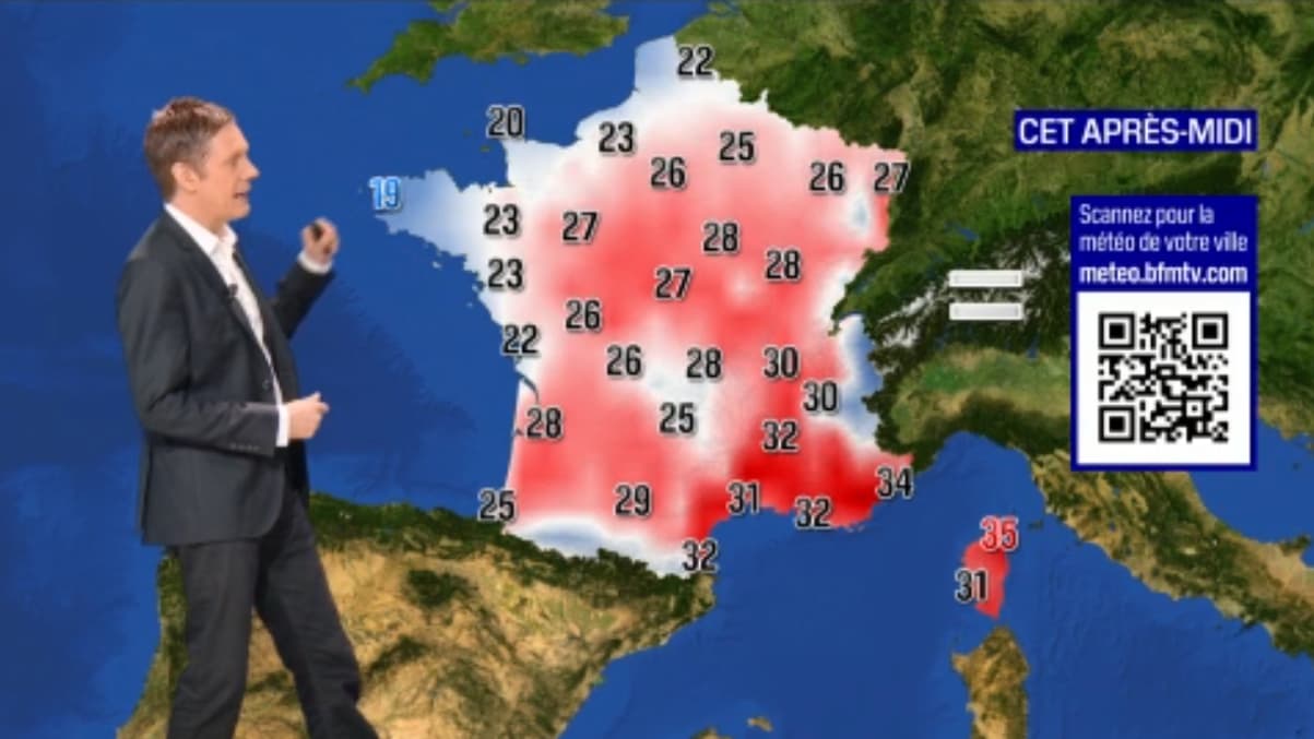 Les températures pour ce samedi 22 juillet 2023 