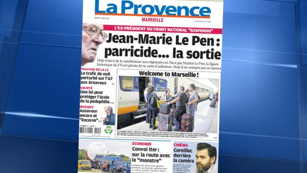 La une de La Provence, mardi. La une de La Provence, mardi.