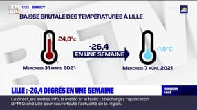 Lille: chute brutale des températures, -26.4 °C en une semaine 