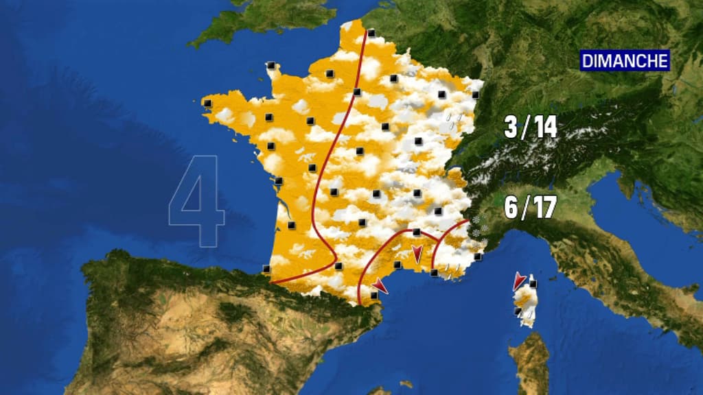 Les prévisions météorologiques du dimanche 18 avril 2021. 