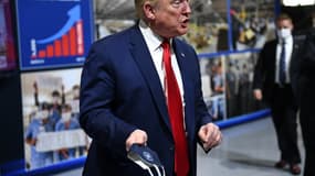 Donald Trump en visite dans l'usine Ford à Ypsilanti, le 21 mai 2020.