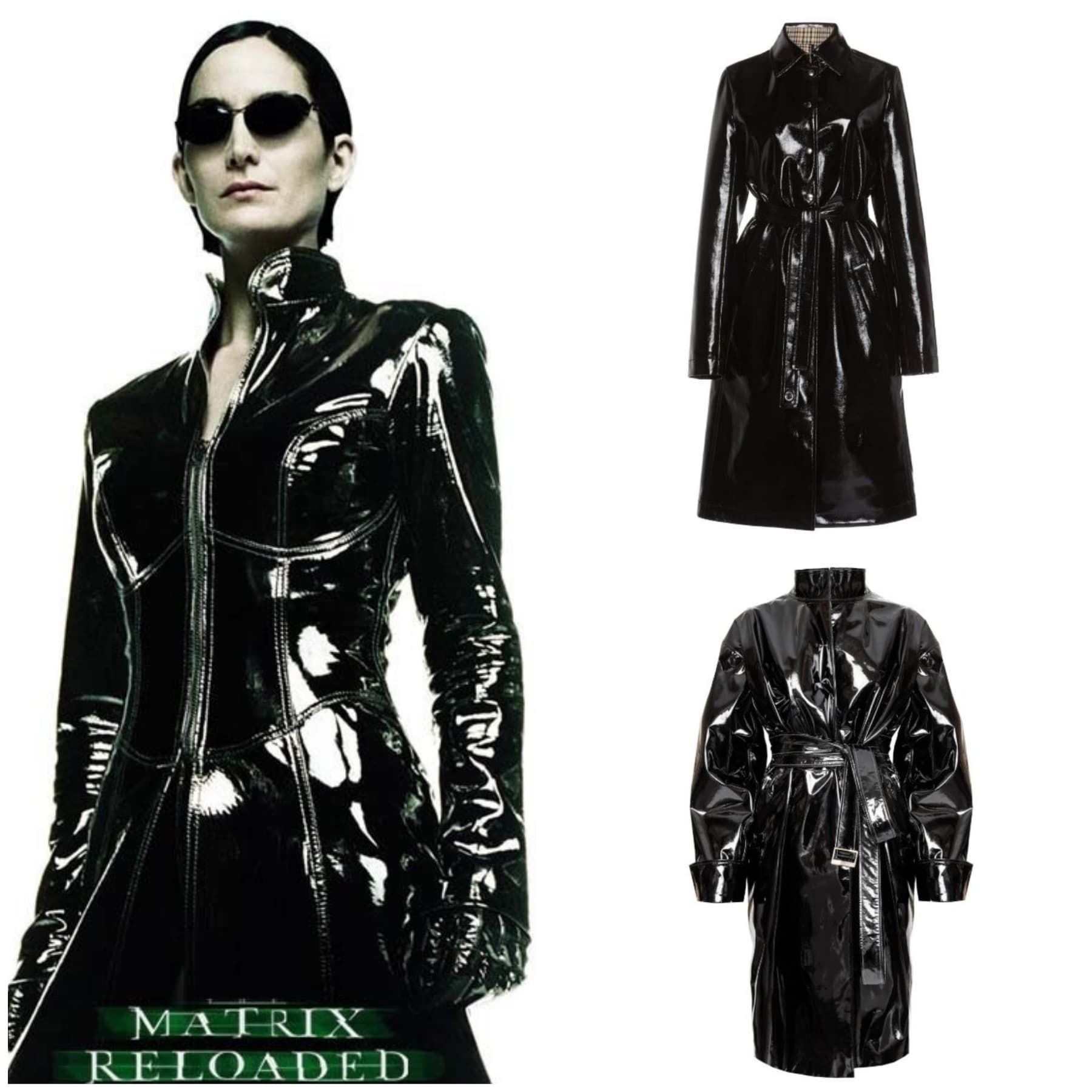 manteau long cuir femme style matrix
