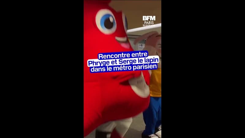 La rencontre des mascottes: Phryge et Serge le lapin dansent dans le métro