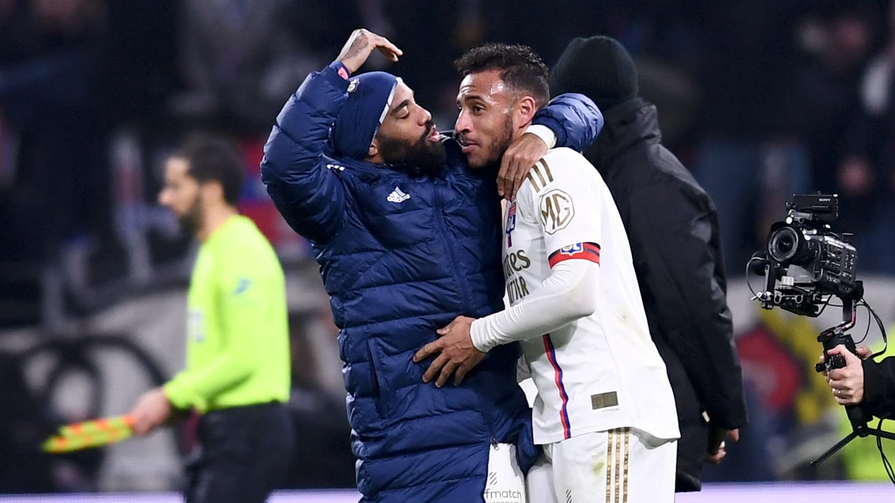 Corentin Tolisso et Alexandre Lacazette lors d'OL-OM, le 4 février 2024.