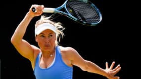 Yulia Putintseva lors de son match contre Hannah Klugman (6-2, 6-2) à Nottingham, le 16 juin 2025