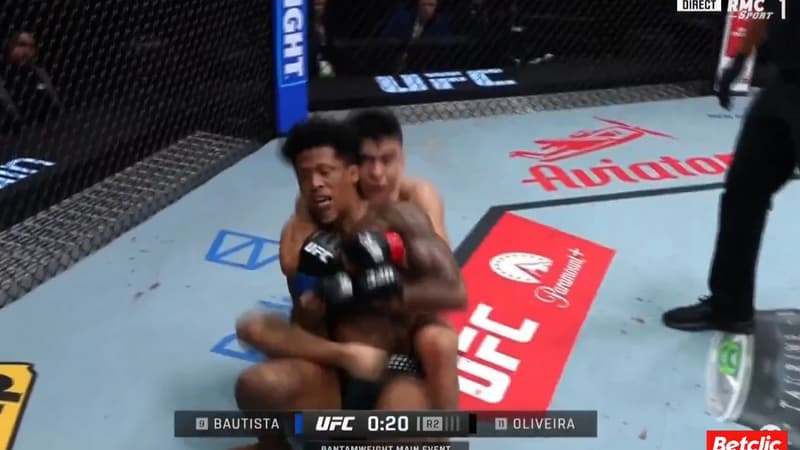 UFC: "Il l’a rendu fou", l’impressionnant étranglement arrière de Bautista face à Oliveira