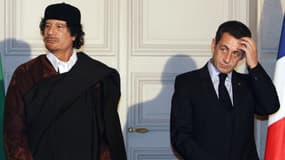Mouammar Kadhafi et Nicolas Sarkozy à l'Elysée le 10 décembre 2007.
