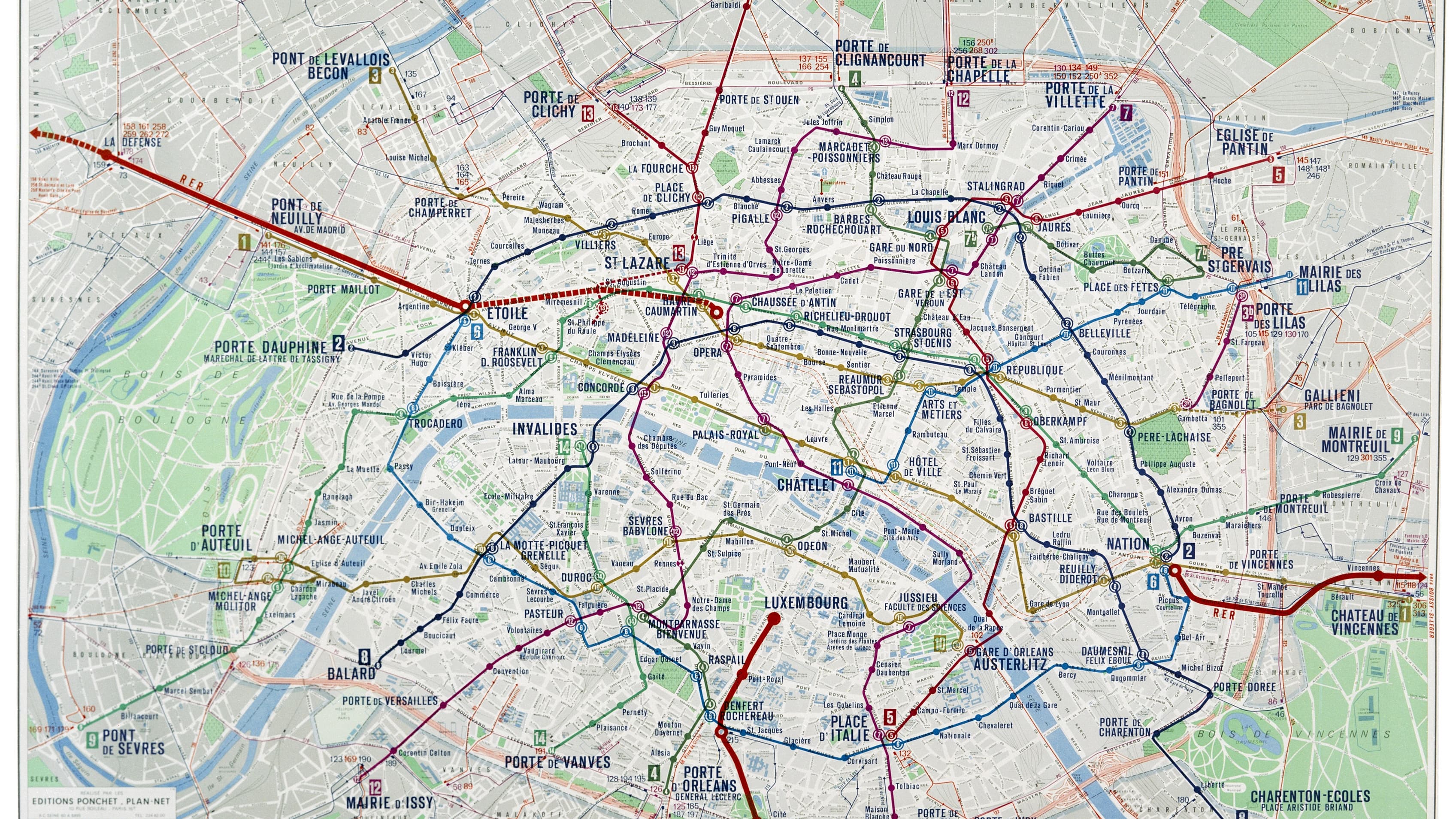 Le plan du métro en 1970.