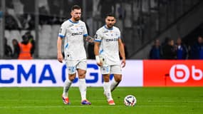 Pierre Emile Hojbjerg et Neal Maupay avec l'OM en novembre 2024