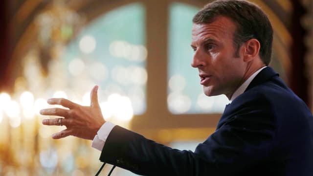 Emmanuel Macron, le 27 août 2018 à Paris lors de la conférence annuelle des ambassadeurs.