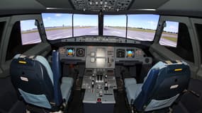 Un simulateur d'A320, en octobre 2011