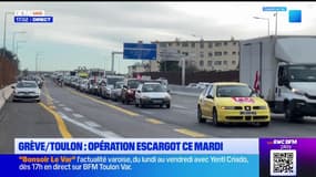 Toulon: une opération escargot menée par les fonctionnaires en grève