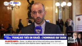 Victimes françaises du Hamas: "Il y aura bien un hommage national" explique Benjamin Haddad, député "Renaissance" de Paris 