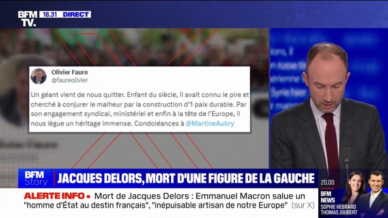 Olivier Faure sur le décès de Jacques Delors: 