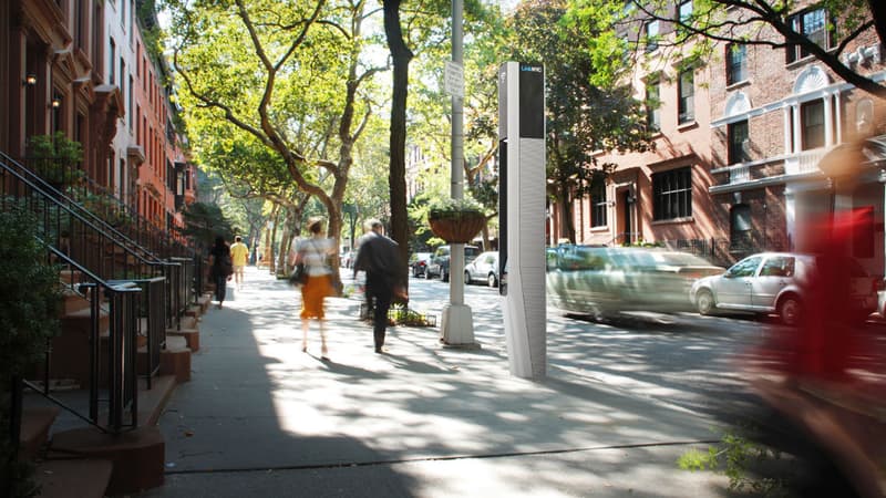 Un exemple de design des futures bornes, ici dans une zone résidentielle du quartier de Brooklyn.