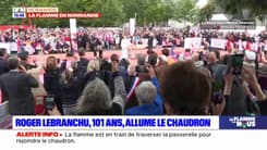 Les images de l'allumage du chaudron olympique au Mont-Saint-Michel