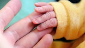 La main d'un nouveau-né sur celle de sa mère, en 2013 à Lens (photo d'illustration)