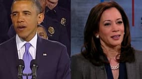 Barack Obama et la ministre de la Justice de Californie, Kamala Harris.