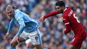 L'attaquant de Manchester City Erling Haaland face à Liverpool