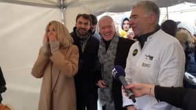 Brigitte Macron, Grégory Doucet, Didier Deschamps et Éric Amieux, à Lyon le 10 janvier 2024