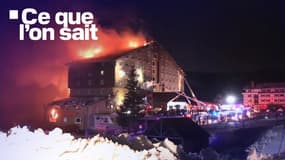 L'hôtel Grand Kartal, sans la station de ski de Kartalkaya (Turquie), frappé par un incendie le 21 janvier 2025.