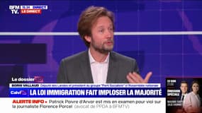 Projet de loi immigration: "Toutes les lignes rouges ont été dépassées pour arriver sur des lignes bleu marine", affirme Boris Vallaud (PS)