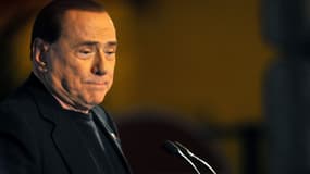 Silvio Berlusconi après l'annonce de son expulsion du Sénat, le 27 novembre 2013, à Rome.