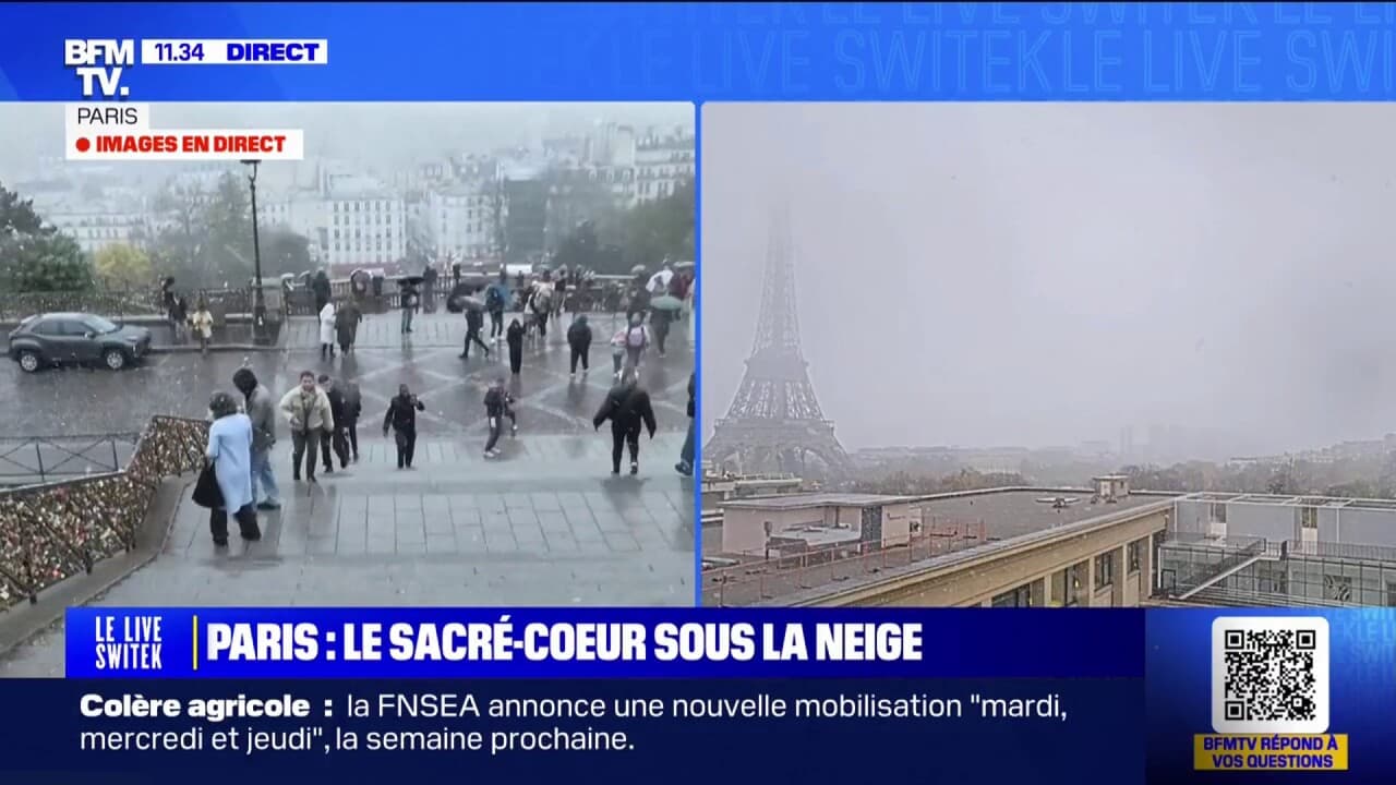 Le SacréCœur, la tour Eiffel... Les images des premières chutes de