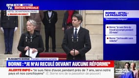 Élisabeth Borne: "Il reste du chemin pour l'égalité entre les femmes et les hommes" lors de la passation de pouvoir avec Gabriel Attal