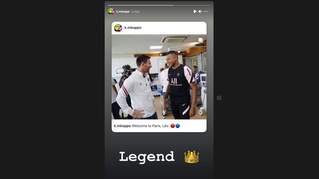 Le message de Mbappé pour Messi