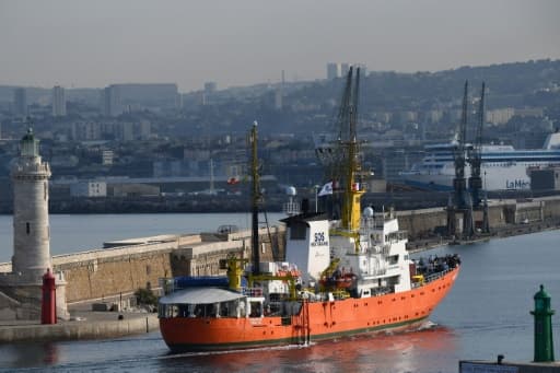 L'Aquarius de SOS Méditerranée est arrivé à Marseille le 29 juin 2018 L'Aquarius de SOS Méditerranée est arrivé à Marseille le 29 juin 2018