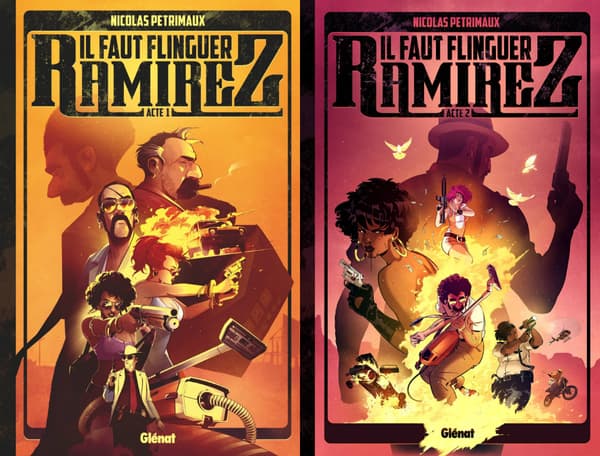 Les couvertures des deux premiers tomes de "Il faut flinguer Ramirez" de Nicolas Pétrimaux