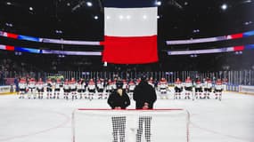 L'équipe de France de hockey sur glace, à Tampere (Finlande) le 13 mai 2023