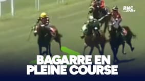 Hippisme : un jockey met un coup de cravache à un rival en pleine course