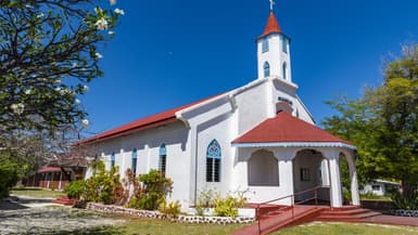 Église de Rotoava, Fakarava, archipel des Tuamotu, Polynésie française (illustration)