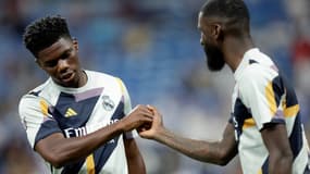 Aurélien Tchouaméni et Antonio Rüdiger le 2 septembre 2023 avec le Real Madrid