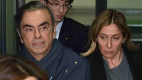 Carlos Ghosn et son épouse Carole, le 3 avril à Tokyo