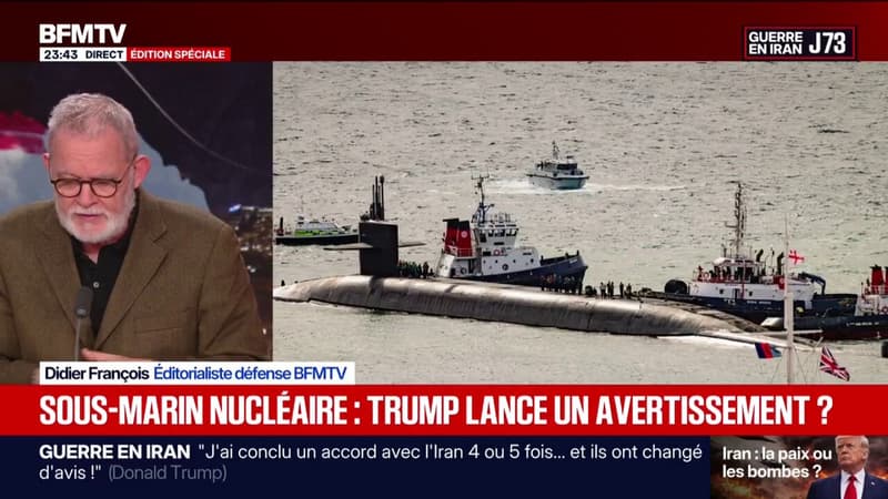 L'image d'un sous-marin américain nucléaire au large de Gibraltar