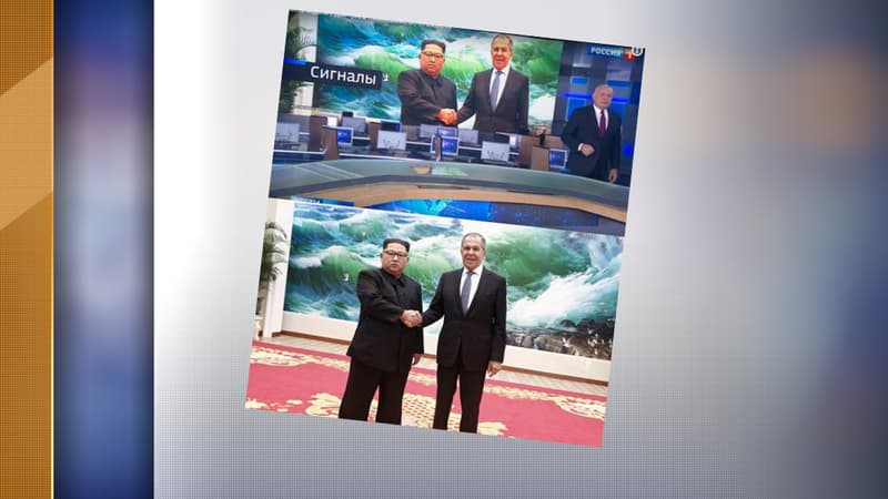 La version de la photo diffusée par la chaîne Rossiya-1, et celle des autres médias.