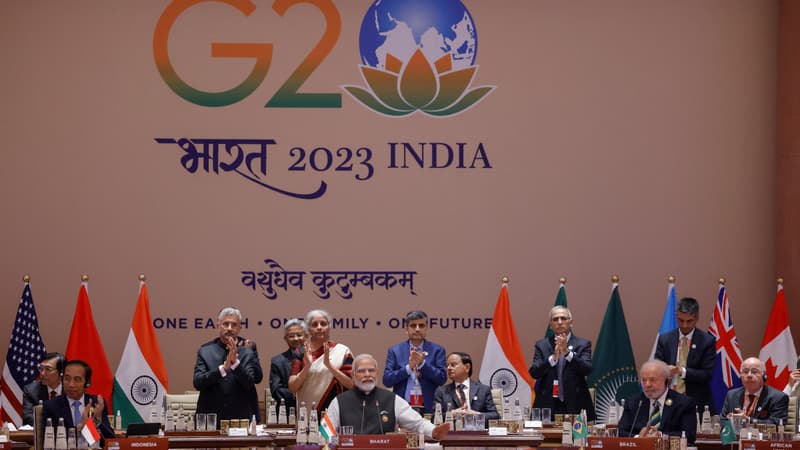 Le texte publié lors d'un sommet des dirigeants du G20 à New Delhi appelle à "accélérer les efforts vers la réduction de la production d'électricité à partir de charbon", ce qui exclut le gaz et le pétrole