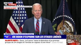Libération d'otages du Hamas: Joe Biden évoque "un accord arraché par la diplomatie américaine dans une action conjointe avec les puissances de la région"