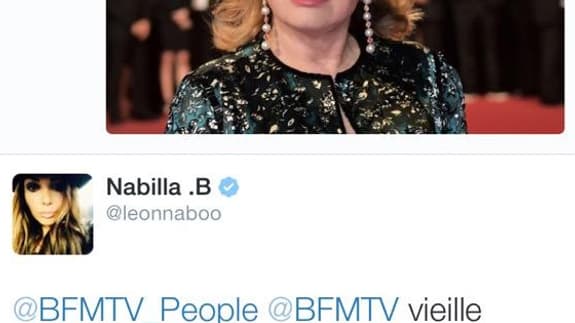 Nabilla a tweeté à propos de Catherine Deneuve